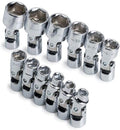 SK 1337 12 Piece 1/4-Inch Drive 6 Point 5-Millimeter to 15-Millimeter Flex Socket Set