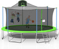 16 FT Trampoline with Basketball Hoop, Outdoor Trampoline for Adults Kids, with Enclosure and Ladder, Park Kindergarten Fitness Trampoline for Backyard for 6-8 Kids, 2021 Upgrade Capacity 1000lbs