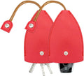 Car Key Case, 2PCS Creative Pull-Out Key Sleeve Keychain Bags, PU Leather Large-Capacity Protective Key Holder Hook (Red)