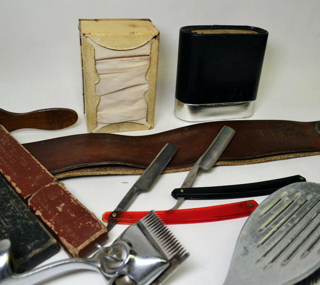 VTG Straight  Manual Hair Clippers Barber Shaving Lot Strop Schick Trimmer