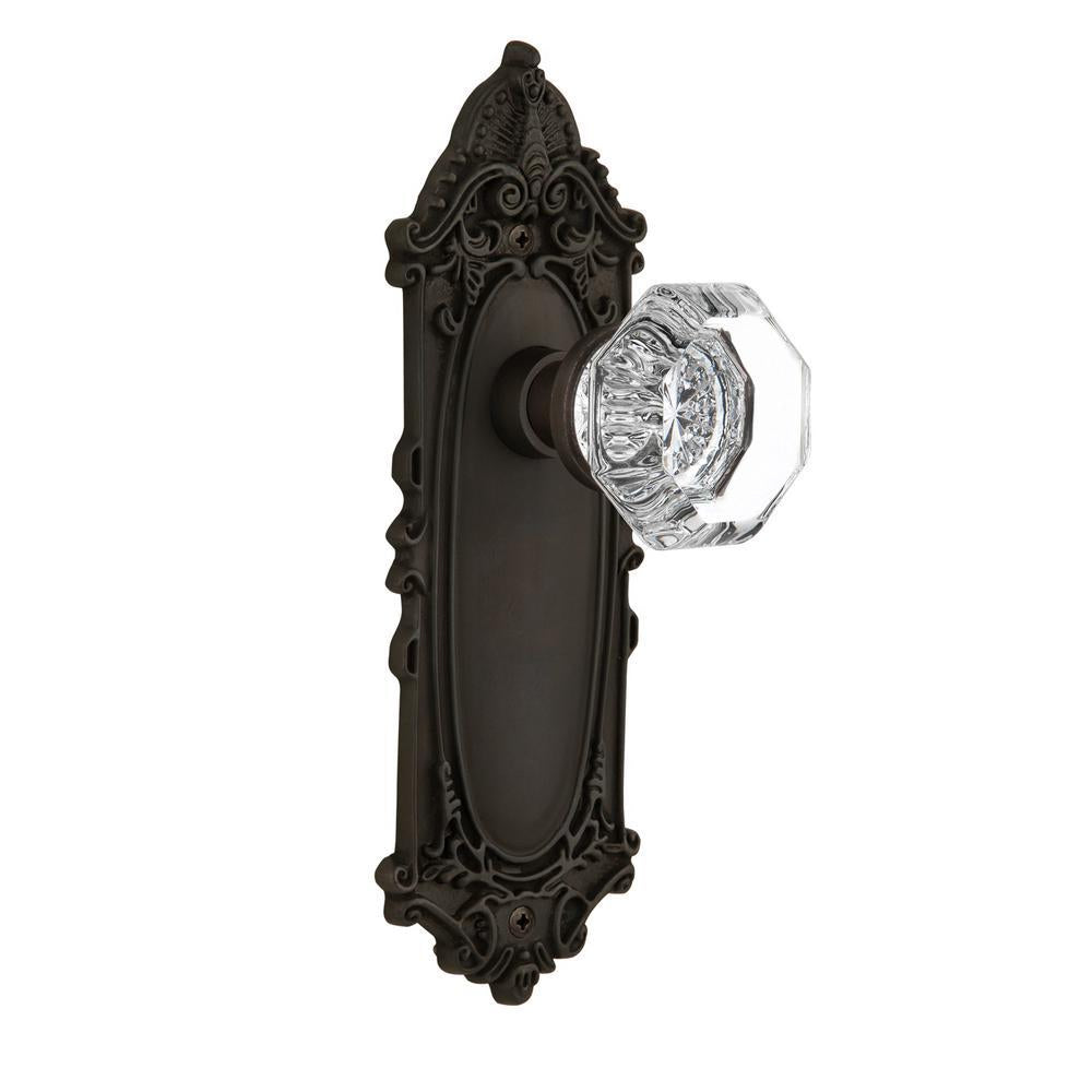 Victorian Plate 2-3/8 in. Backset Oil-Rubbed Bronze PassaHall/Closet Waldorf Door Knob