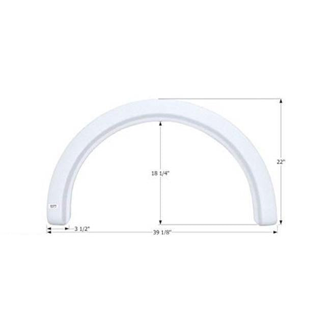 Icon 12001 39.12 x 22 in. Polar White  Axle Fender Skirt