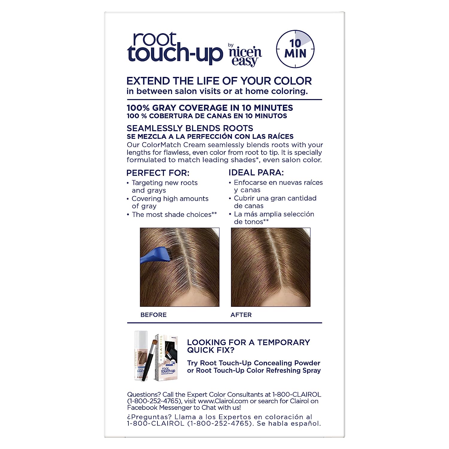 Clairol Root Touch-Up by Nice'n Easy Permanent Hair Dye, 6WN Light Chocolate Brown Hair Color, Pack of 1