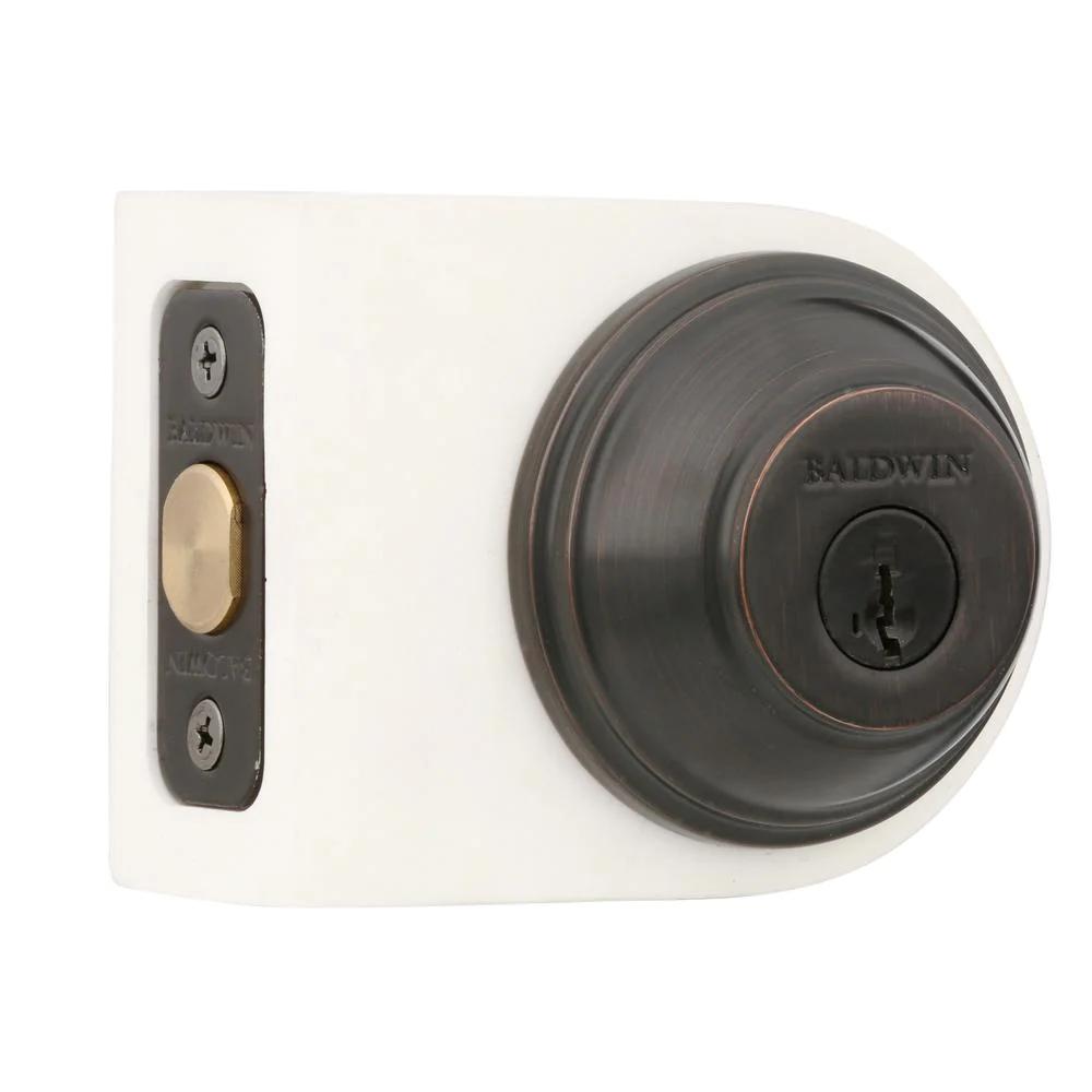 PrestiCarnaby Venetian Bronze Exterior Entry Knob and Single Cylinder Deadbolt Combo Pack Featuring SmartKey Security
