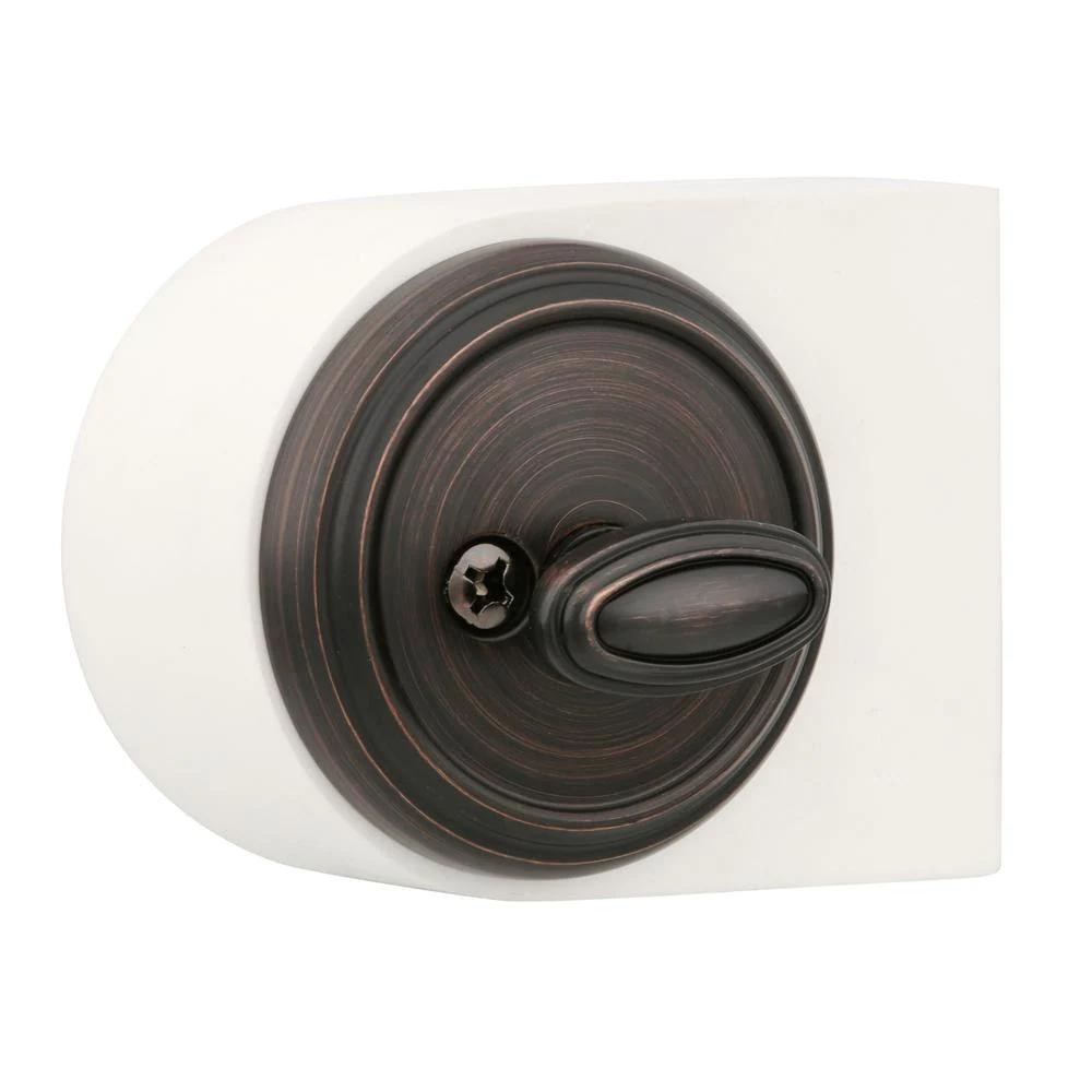 PrestiCarnaby Venetian Bronze Exterior Entry Knob and Single Cylinder Deadbolt Combo Pack Featuring SmartKey Security