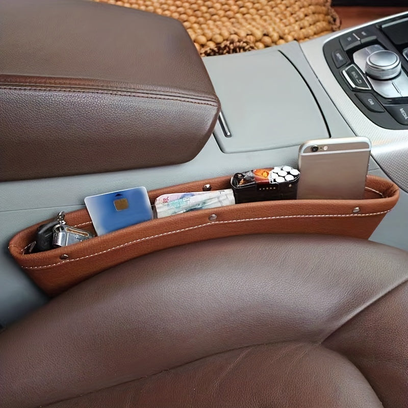 Car Seat Gaps Universal StoraBox Clip Seam Organizer Waterproof Car StoraBag PU Leather Sundries Box For Car