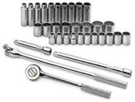 SK Hand Tool 1933 12 Point Drive Metric Set Socket, 1/2-Inch, 33-Piece