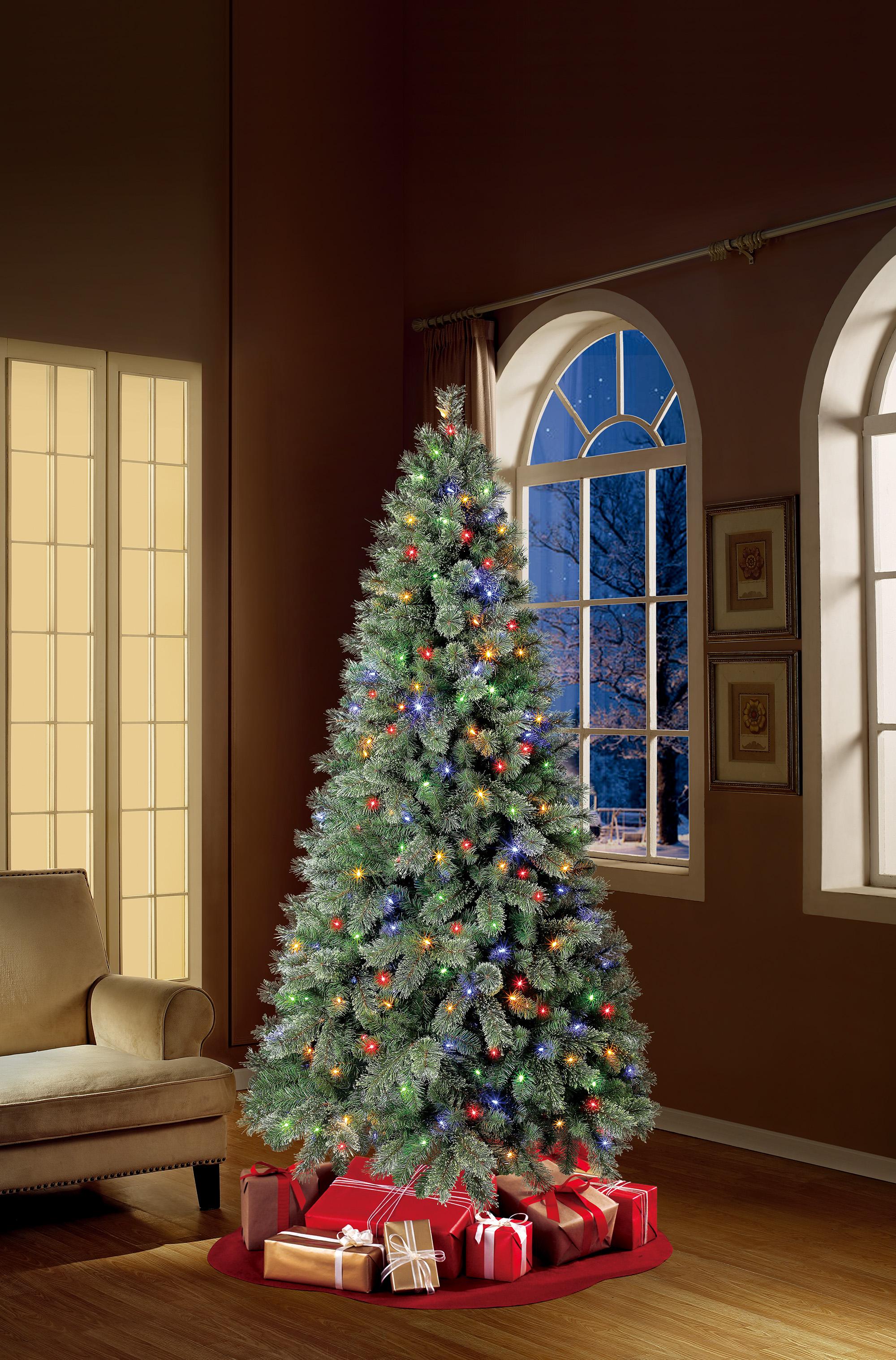 Holiday Time Prelit 300 LED Color-Changing Lights, Liberty Pine Artificial Christmas Tree, 7.5'