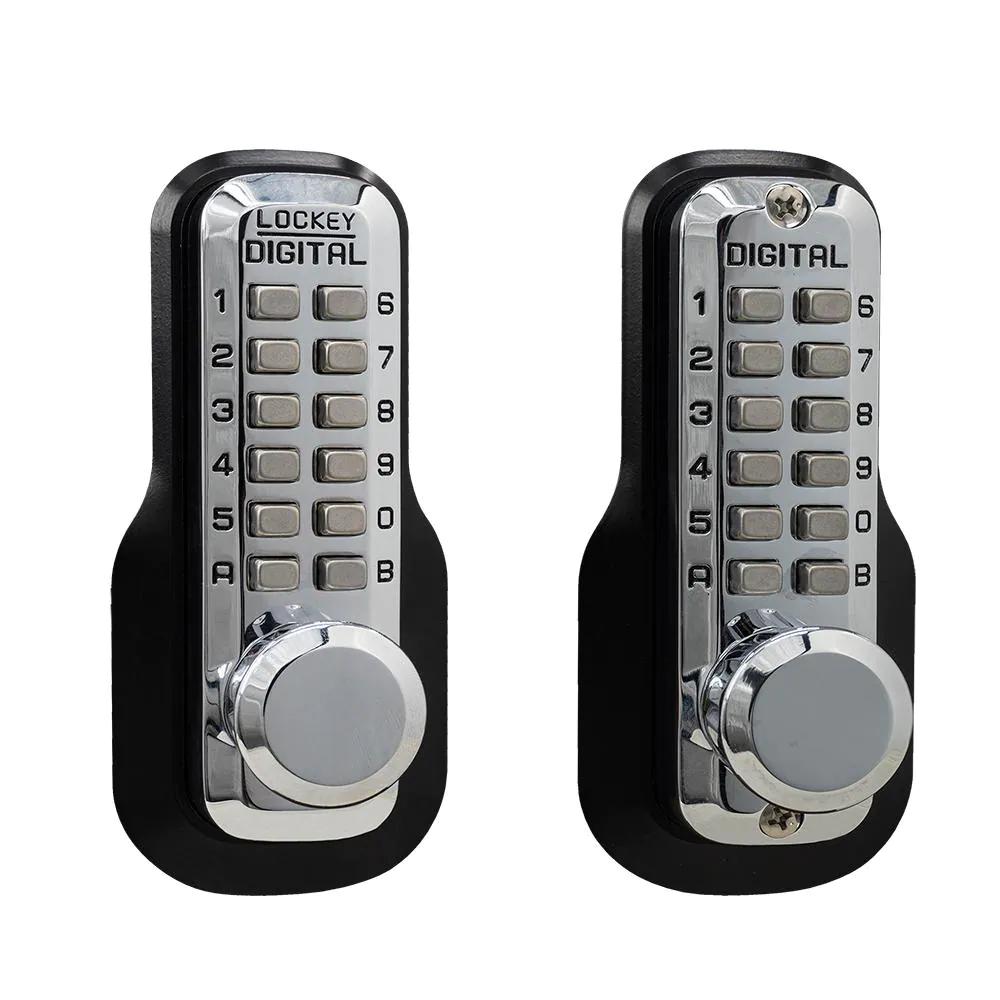 M230-DC Bright Chrome Mechanical Keyless 5 in. L x 1-1/2 in. W x 1-7/8 in. D Storeroom Knob w/DeadlocSpring Latch