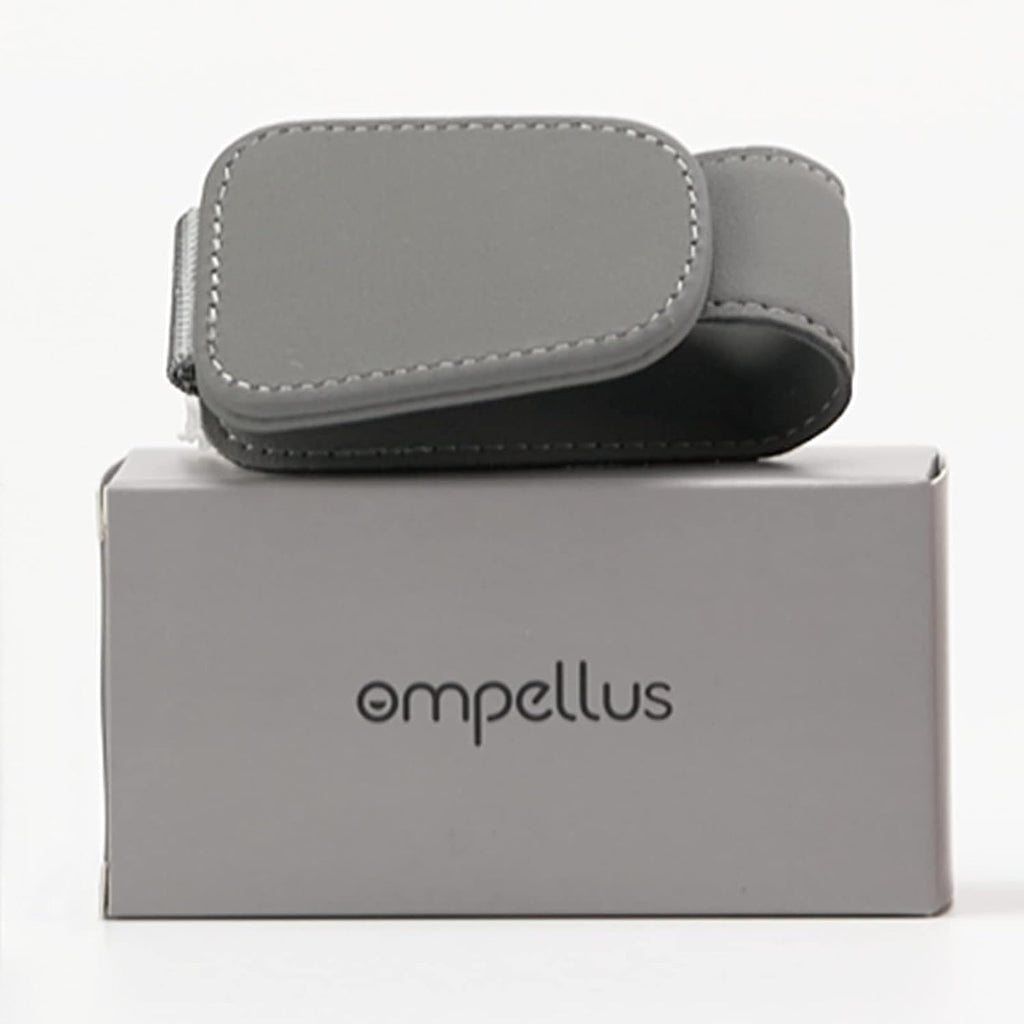 Ompellus Magnetic Leather Sunglass Holder, Eyeglass Hanger Clip for Car Sun Visor, Suitable for Different Size Eyeglasses(Gray)