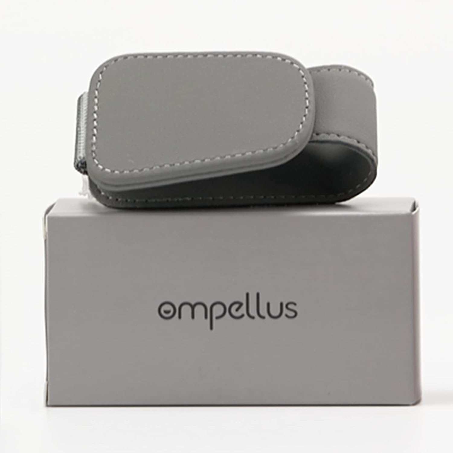 Ompellus Magnetic Leather Sunglass Holder, Eyeglass Hanger Clip for Car Sun Visor, Suitable for Different Size Eyeglasses(Gray)