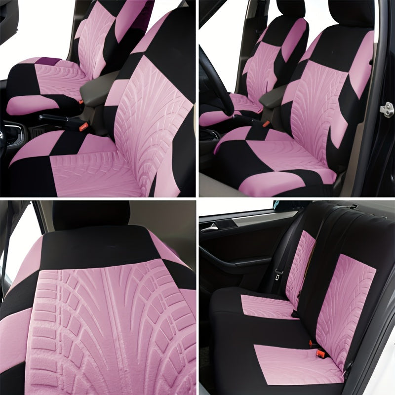 Upgrade Your Car Interior With These Stylish 9PCS Tire Pattern Universal Five Seat Car Seat Covers
