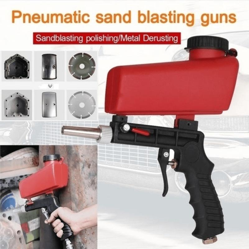 90psi Adjustable Sandblasting Gun, Portable Gravity Pneumatic  Adjustable Small Air Blasting Derusting Sandblasting Spr