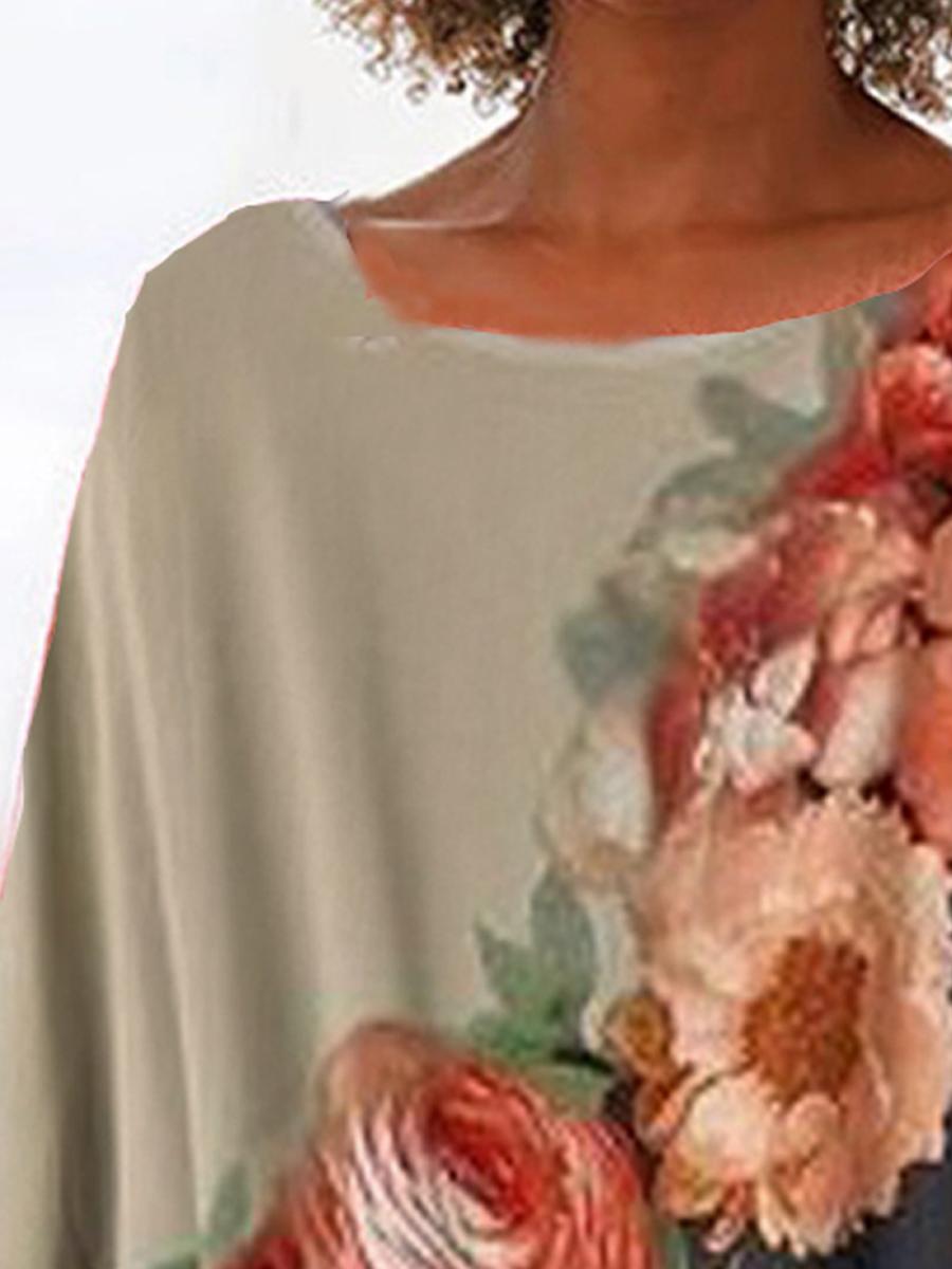 Casual Printed Irregular Hem Dress