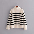 striped knit loose sweater