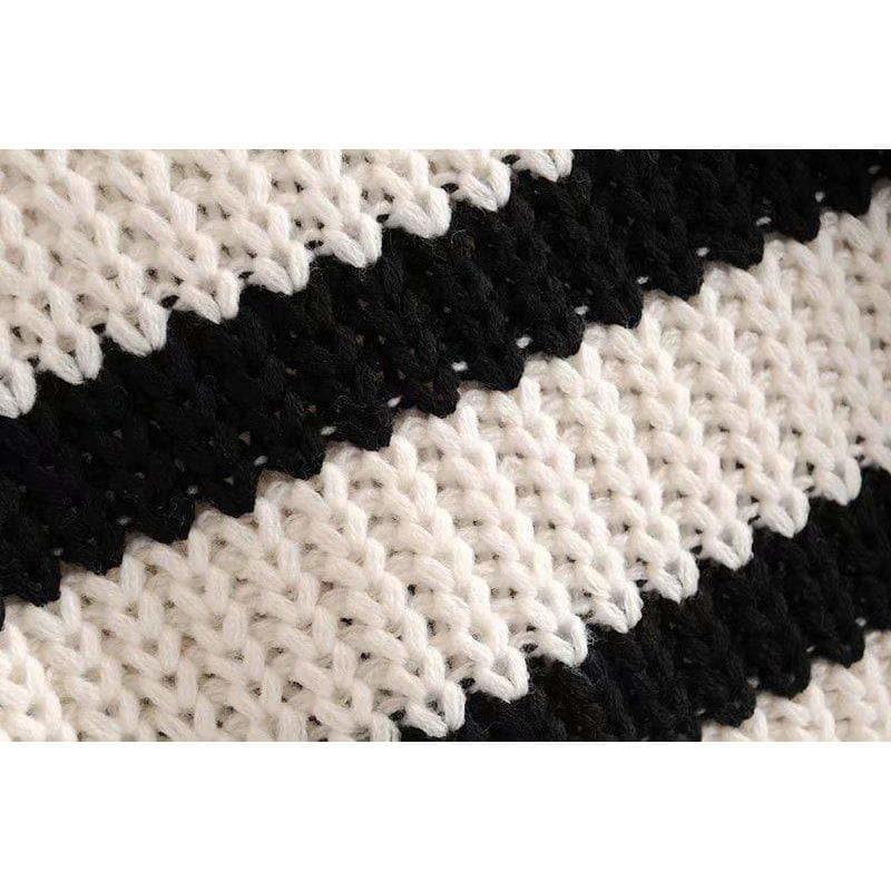 striped knit loose sweater