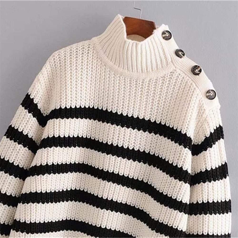 striped knit loose sweater