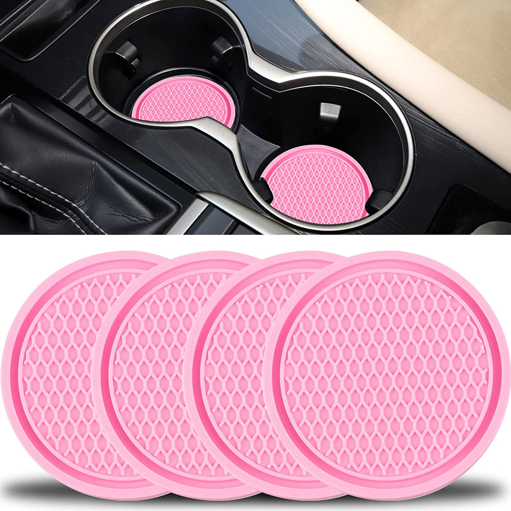 4pcs Car Cup Coasters, Universal Non-Slip Cup Holders Embedded In Ornaments Coaster, Car Interior Accessories Fit Car Accessories
