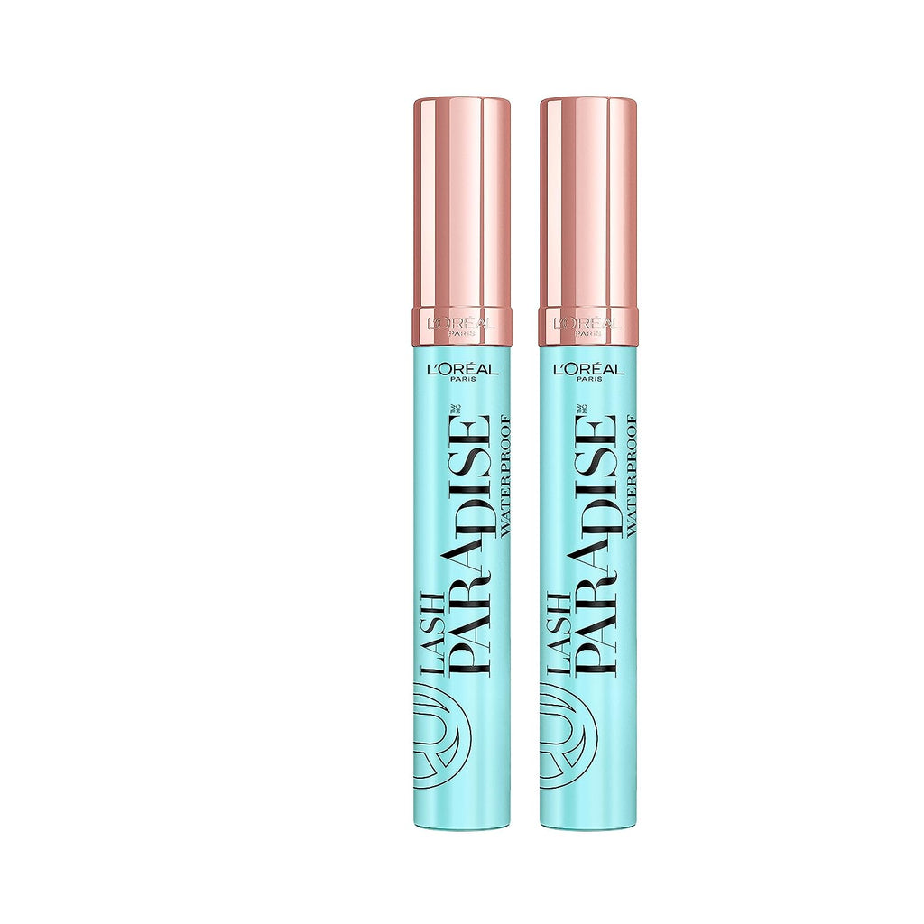 L'Oreal Paris Voluminous Makeup Lash Paradise Waterproof Mascara, Voluptuous Volume, Intense Length, Feathery Soft Full Lashes, No Smudging, No Clumping, Black, 0.25 Fl Oz (Pack of 2)