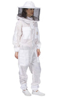 Ventilated Beekeeping Suit and Bee Family Stickers - YKK Metal Zippers - Men & Women - Total Protection - Self-Supporting Round Veil for Beekeepers - Easily Take On & Off - 8 Pockets (Large)
