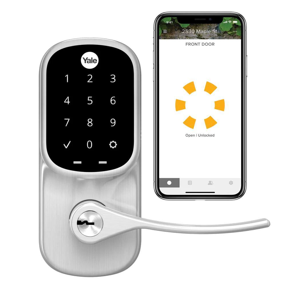 Assure Smart Lever Satin Nickel Lock with Wi-Fi and Touchscreen Keypad