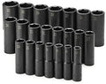 SK Hand Tool 4046 1/2" Dr 6 Pt Deep Metric ImpactSocket Set, 22 Pc