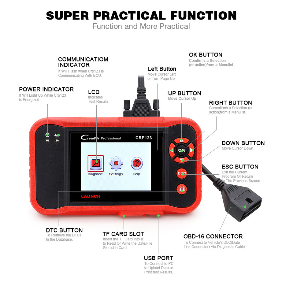 2023 Newest OBD2 Scanner CRP123 Elite: Diagnose Engine/ABS/SRS/Transmission &amp; Read SRS Airbag Codes - Lifetime Updates!