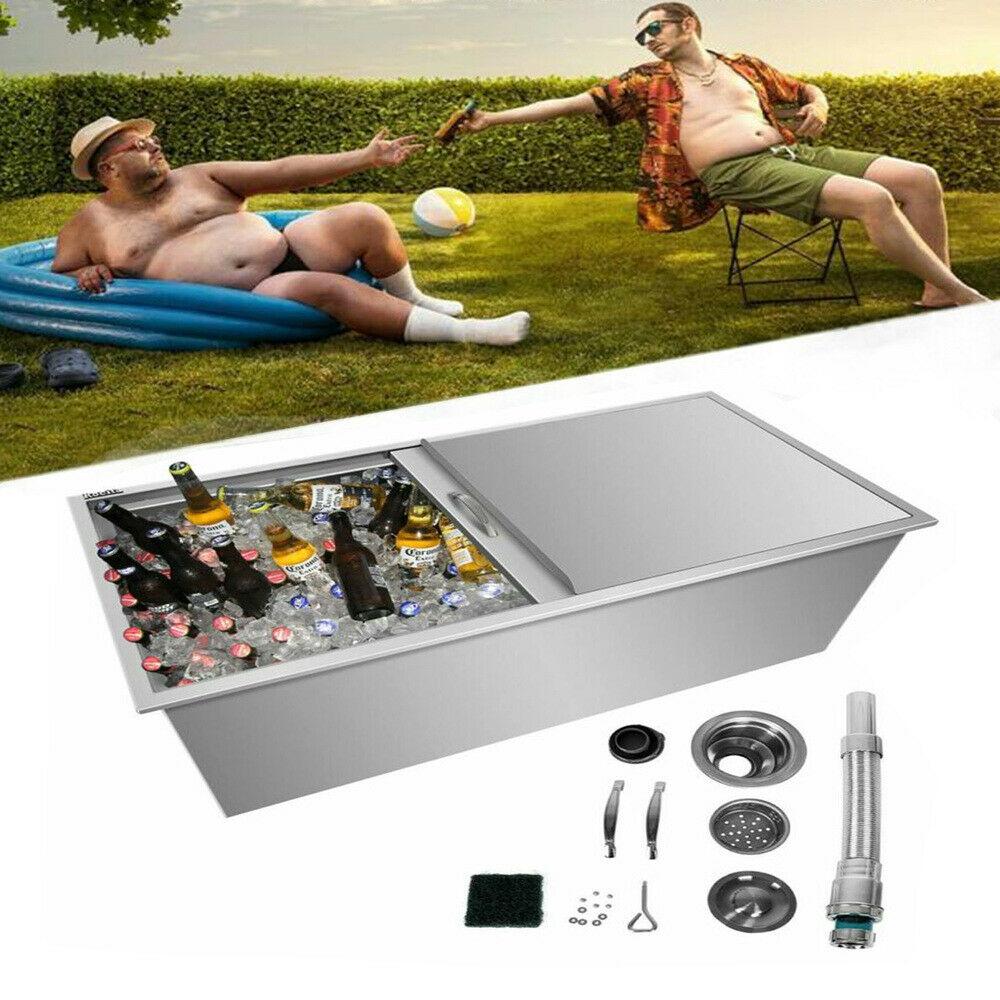 Drop In Ice Chest 36’’L x 18’’W x 14’’H 304  Steel Drop In Coole