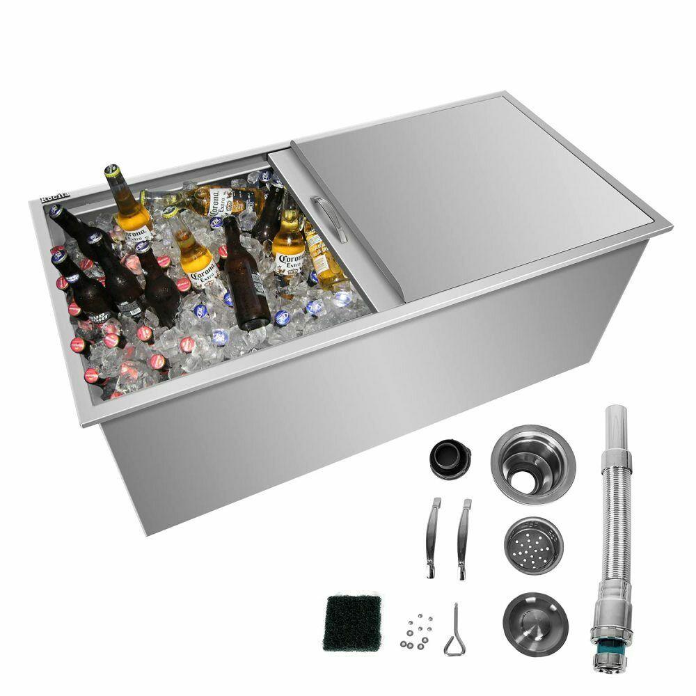 Drop In Ice Chest 36’’L x 18’’W x 14’’H 304  Steel Drop In Coole