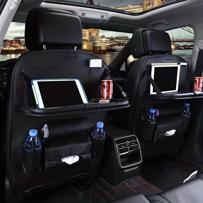 1pc Car Back Seat Organizers, StoraPockets Kick Mats Car Back Seat Protectors Tissue Boxcup Holder Laptop Table Car Eating Tray For ParOnly