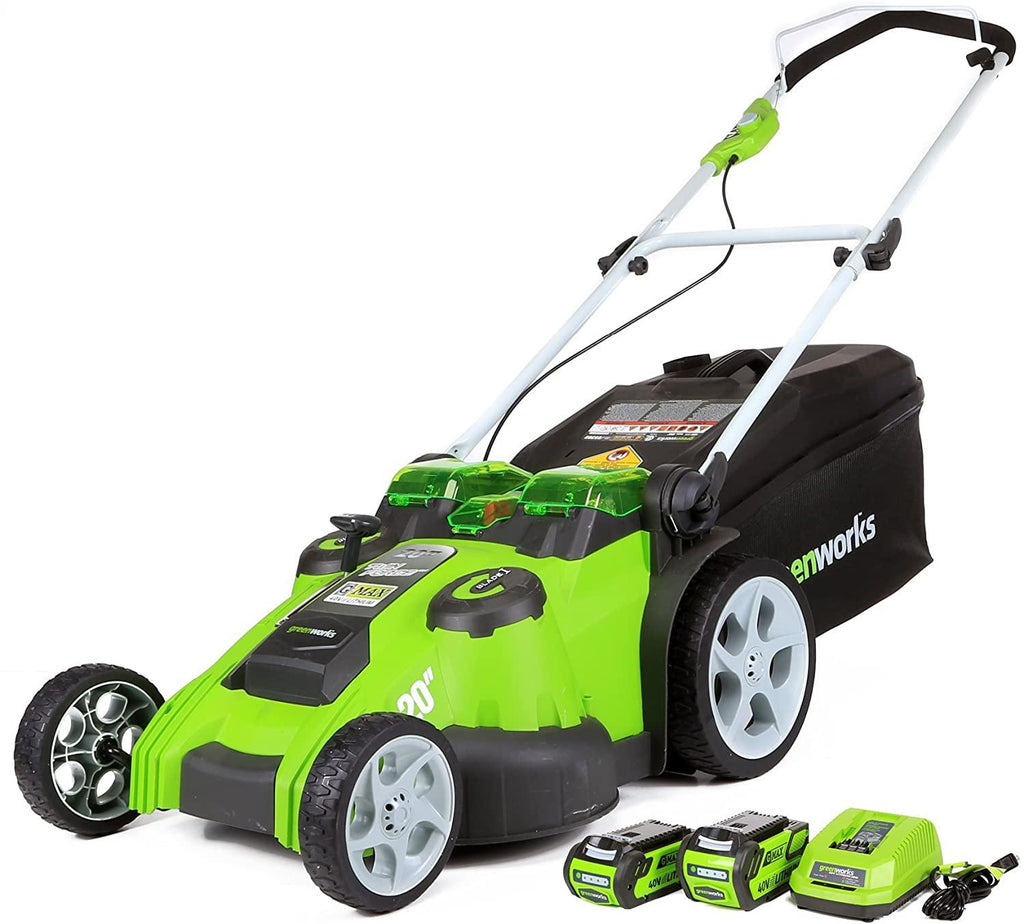 Greenworks 40V 20-Inch Cordless (2-In-1) Push Lawn Mower, 4.0Ah + 2.0Ah Battery and Charger Included 25302