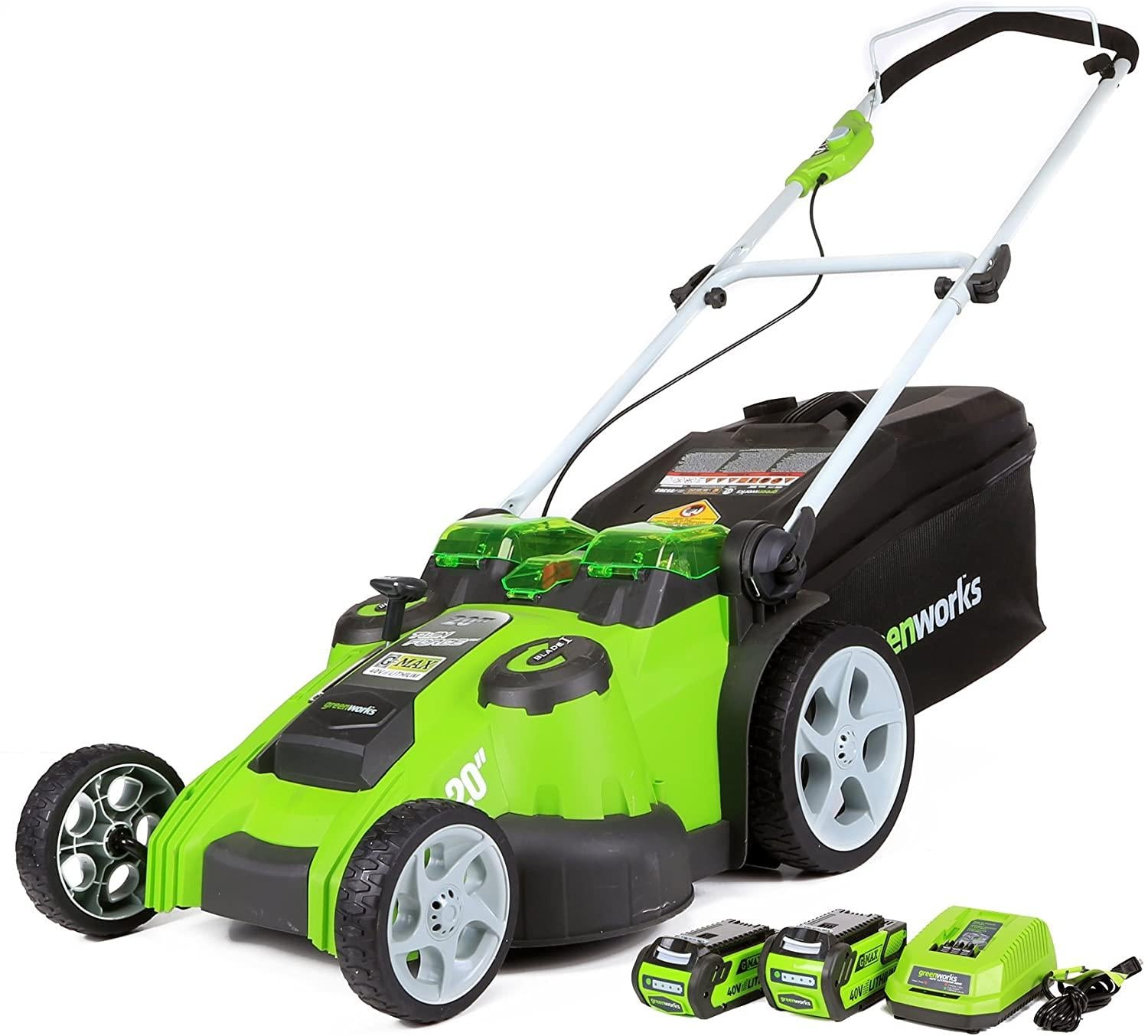 Greenworks 40V 20-Inch Cordless (2-In-1) Push Lawn Mower, 4.0Ah + 2.0Ah Battery and Charger Included 25302