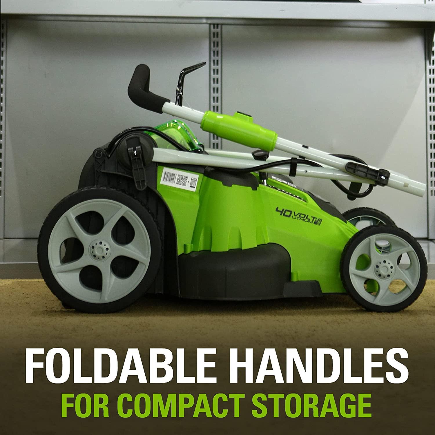 Greenworks 40V 20-Inch Cordless (2-In-1) Push Lawn Mower, 4.0Ah + 2.0Ah Battery and Charger Included 25302