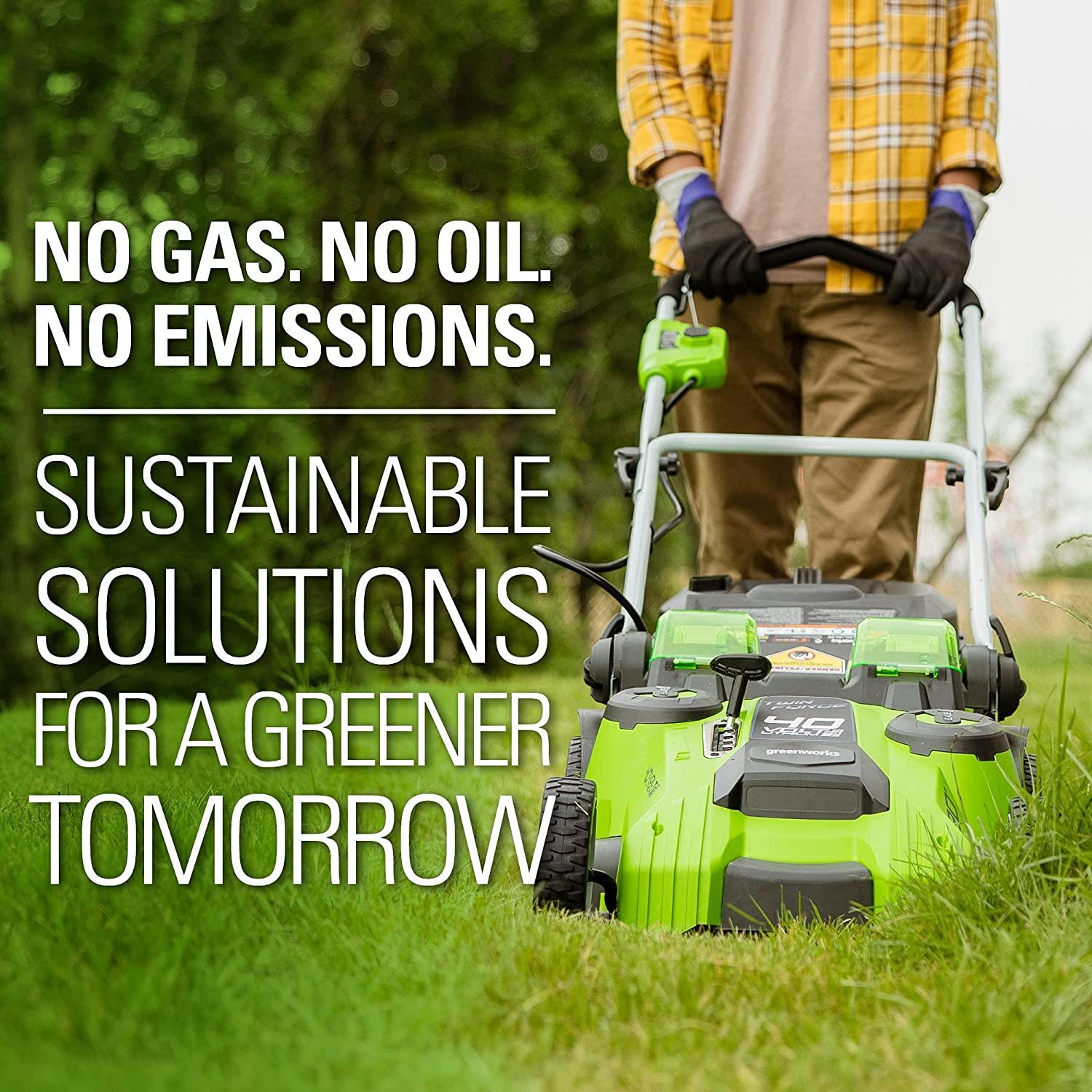 Greenworks 40V 20-Inch Cordless (2-In-1) Push Lawn Mower, 4.0Ah + 2.0Ah Battery and Charger Included 25302