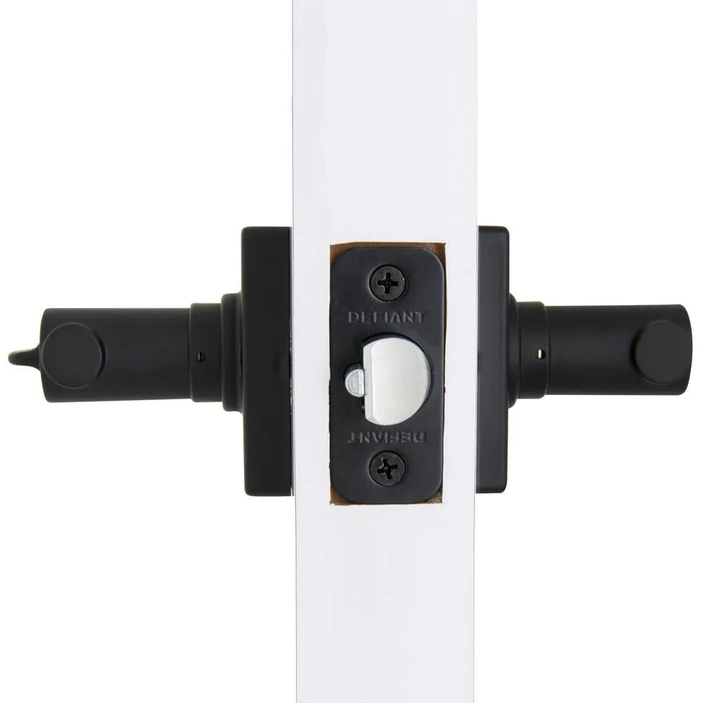 Highland Matte Black Keyed Entry Door Lever with Square Rose