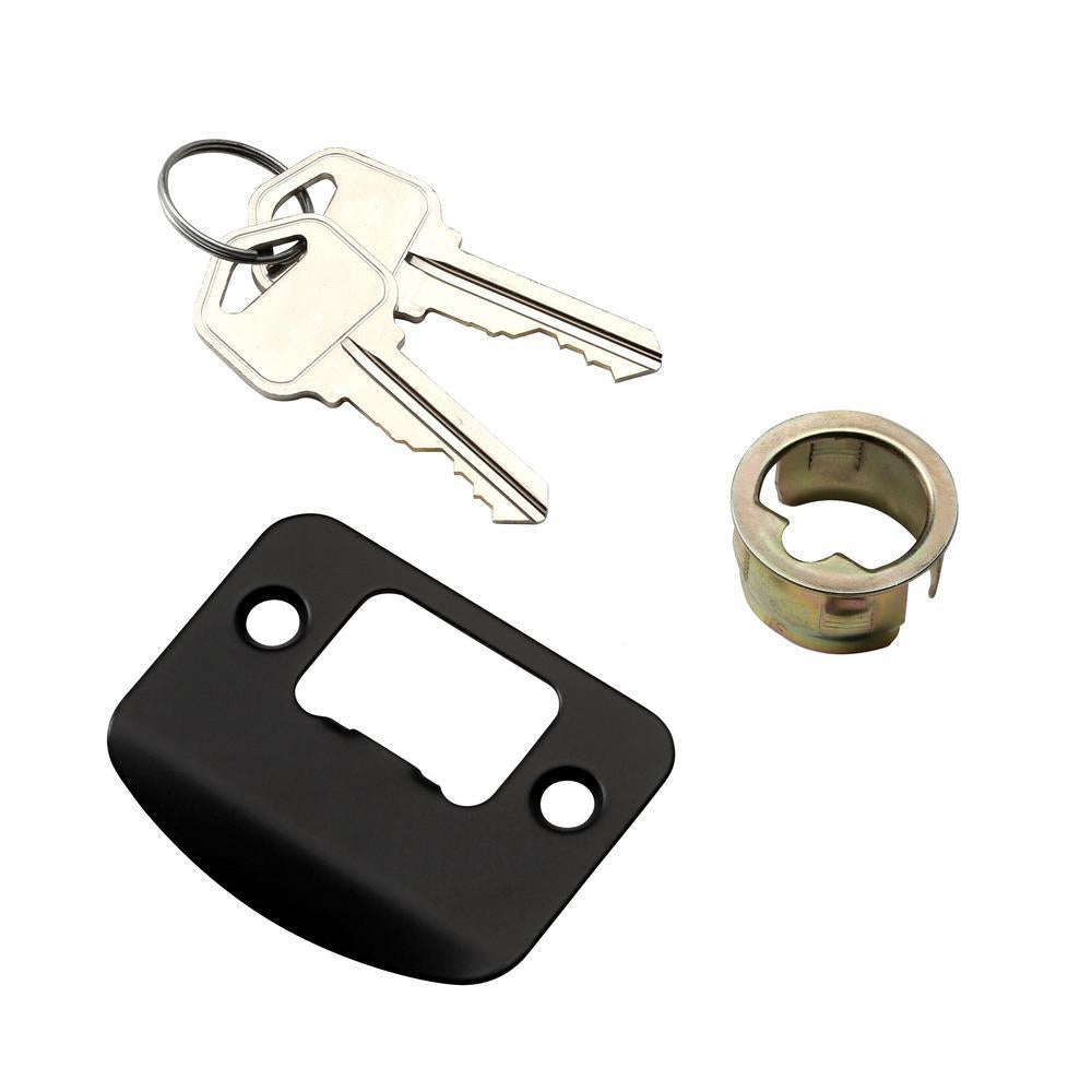 Highland Matte Black Keyed Entry Door Lever with Square Rose