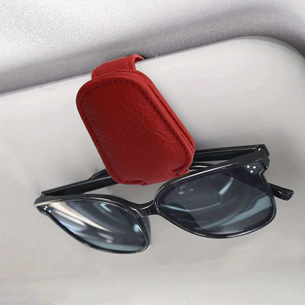 Sunglasses Holders For Car, Magnetic Genuine Leather Sunglasses Clip For Car Visor, Glasses Hanger Clip, Car Interior Visor Accessories