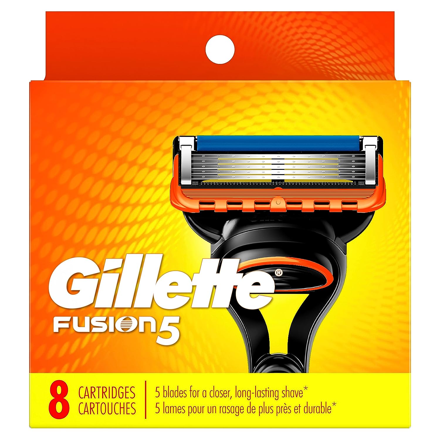 Gillette Fusion5 Mens Razor Blade Refills, 8 Count, Lubrastrip for a More Comfortable Shave