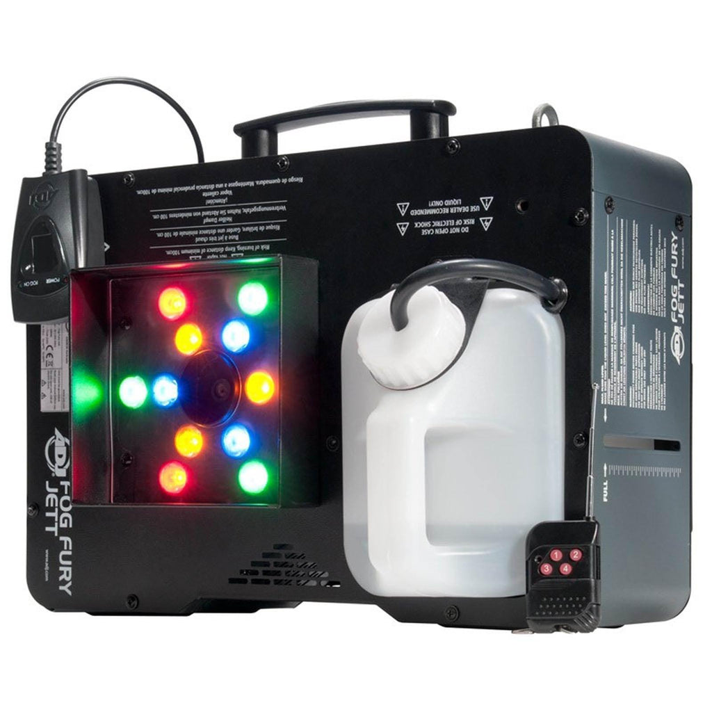 ADJ Fog Fury Jett Smoke Machine & LED Lights with Wireless Remote (2 Pack)