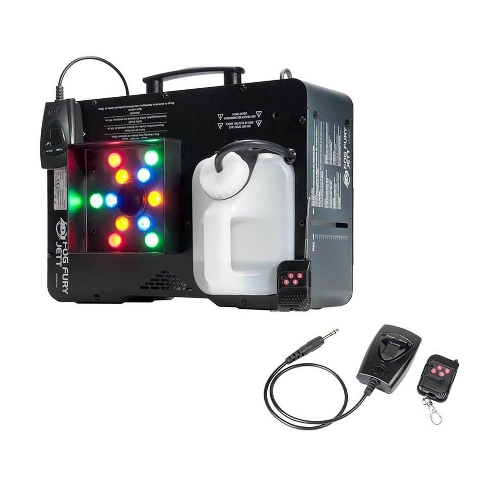 ADJ Fog Fury Jett Smoke Machine & LED Lights with Wireless Remote (2 Pack)