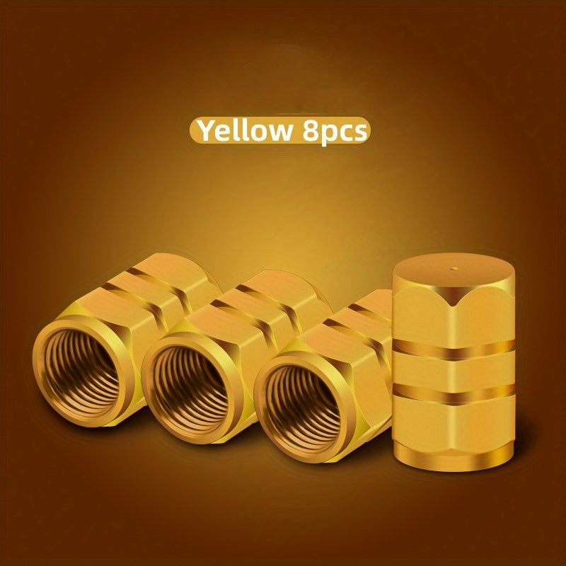 4/8pcs Aluminum Alloy Tire Valve Caps - Dustproof &amp; USA AIR Compatible - For Cars, Motorcycles &amp; Trucks