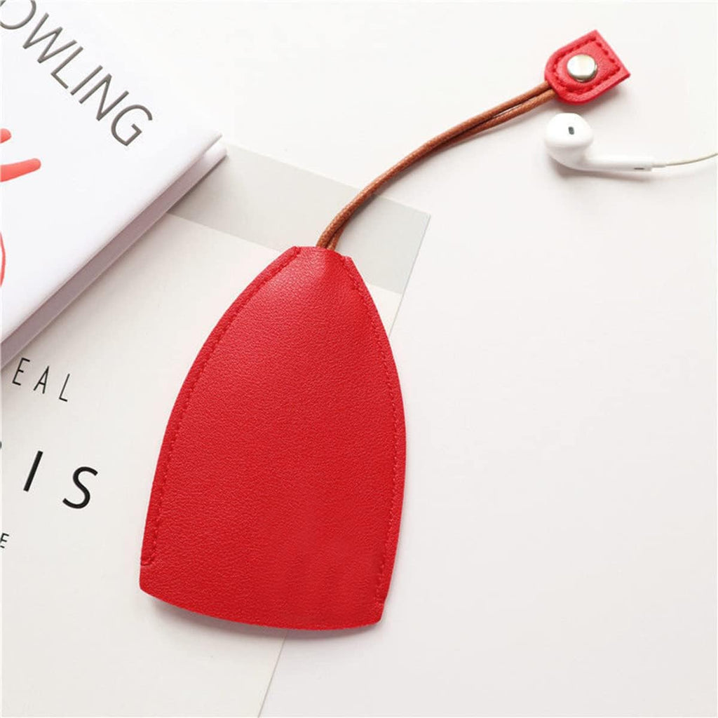 Car Key Case, 2PCS Creative Pull-Out Key Sleeve Keychain Bags, PU Leather Large-Capacity Protective Key Holder Hook (Red)