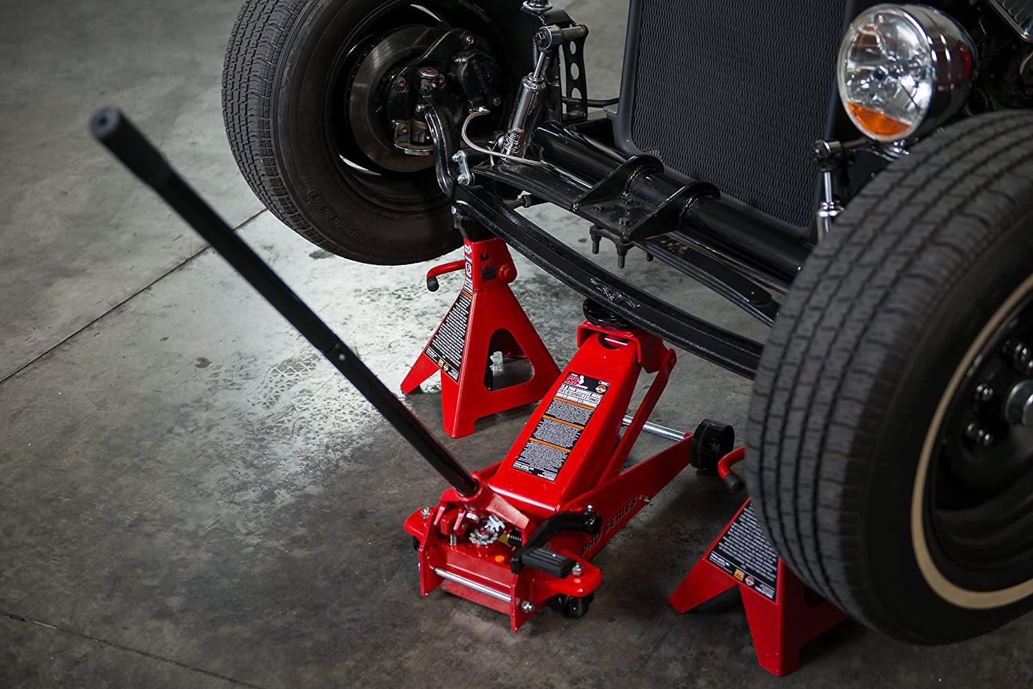 BIG RED T46202 Torin Steel Jack Stands: 6 Ton (12,000 lb) Capacity, Red, 1 Pair