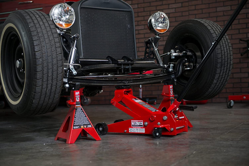 BIG RED T46202 Torin Steel Jack Stands: 6 Ton (12,000 lb) Capacity, Red, 1 Pair