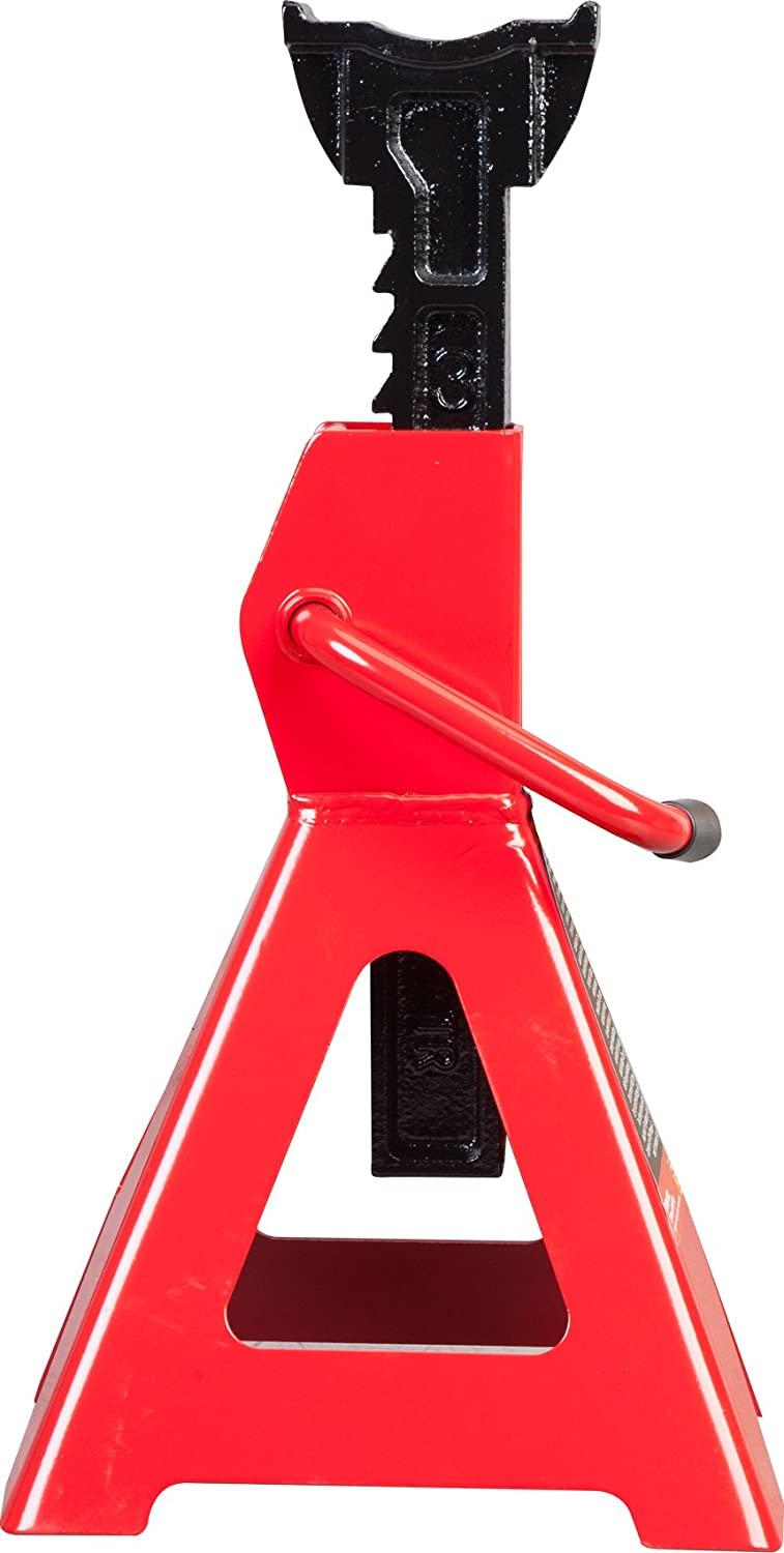 BIG RED T46202 Torin Steel Jack Stands: 6 Ton (12,000 lb) Capacity, Red, 1 Pair