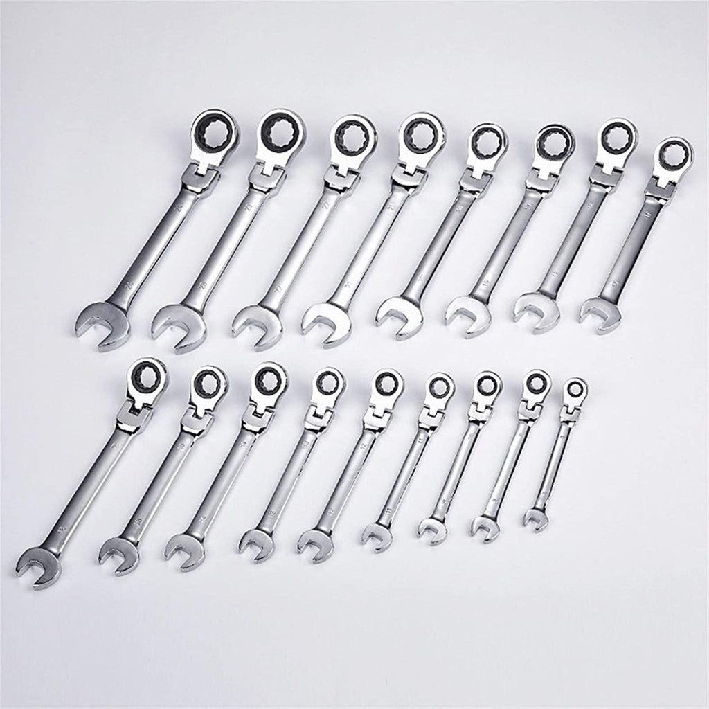 CHENTAOMAYAN Hardware Ratcheting Box Combination Wrenches Ratchet Head 72T Steel for Car Repair Ring Spanner one Set of Key Hand Tools Tool Kits (Color : 12pcs 8 19)