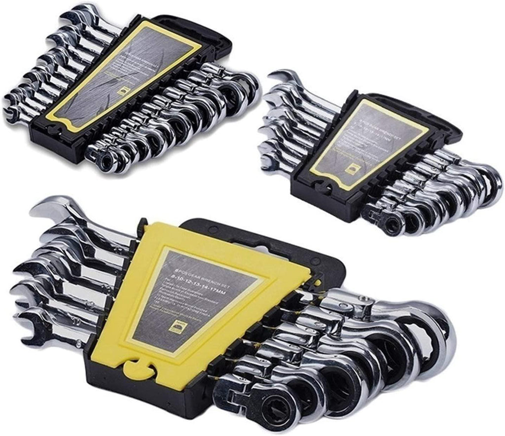 CHENTAOMAYAN Hardware Ratcheting Box Combination Wrenches Ratchet Head 72T Steel for Car Repair Ring Spanner one Set of Key Hand Tools Tool Kits (Color : 12pcs 8 19)