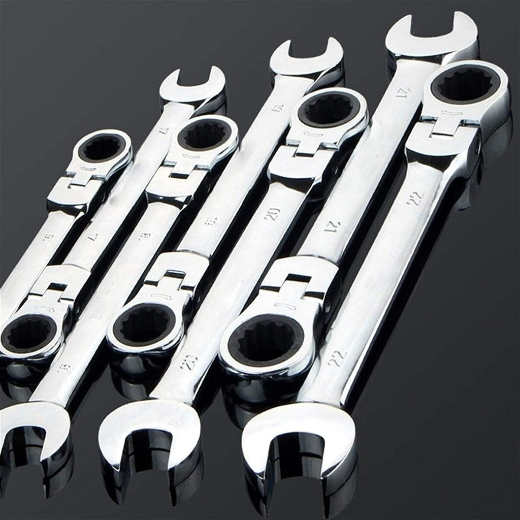 CHENTAOMAYAN Hardware Ratcheting Box Combination Wrenches Ratchet Head 72T Steel for Car Repair Ring Spanner one Set of Key Hand Tools Tool Kits (Color : 12pcs 8 19)