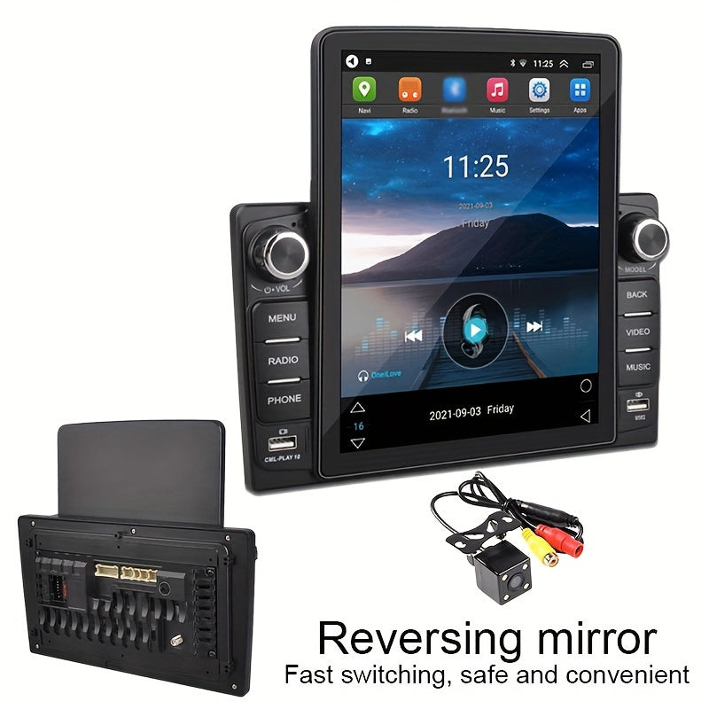 9.5'' Vertical TFT HD TouchScreen Double Din Car Radio Android 10.1 (2+32G) -in GPS/WIFI/BT DVR Multi-languaClock Display USB / SD / FM