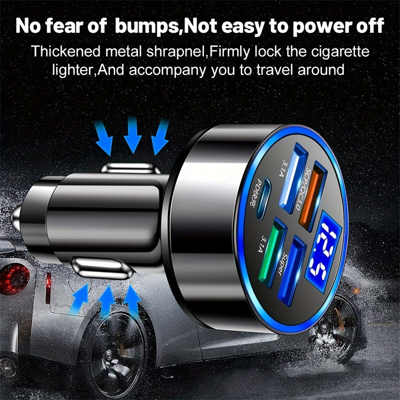 PD + QC 3.0 Fast Charging Car Phone Charger Adapter 4 Ports Usb Car Charger Type C PD  Char3.0 Car Charger